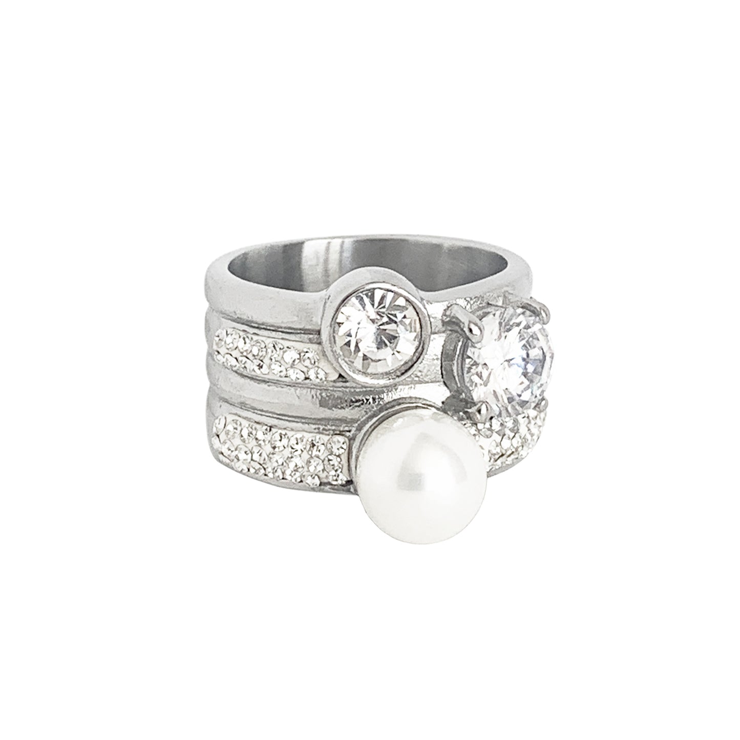 Trio Cocktail Ring - Silver - zZONE Jewelry