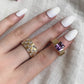 Checkerboard Ring - Crystal
