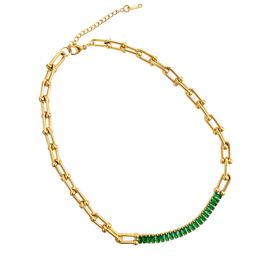 Uma Clevis Necklace - Emerald - zZONE Jewelry