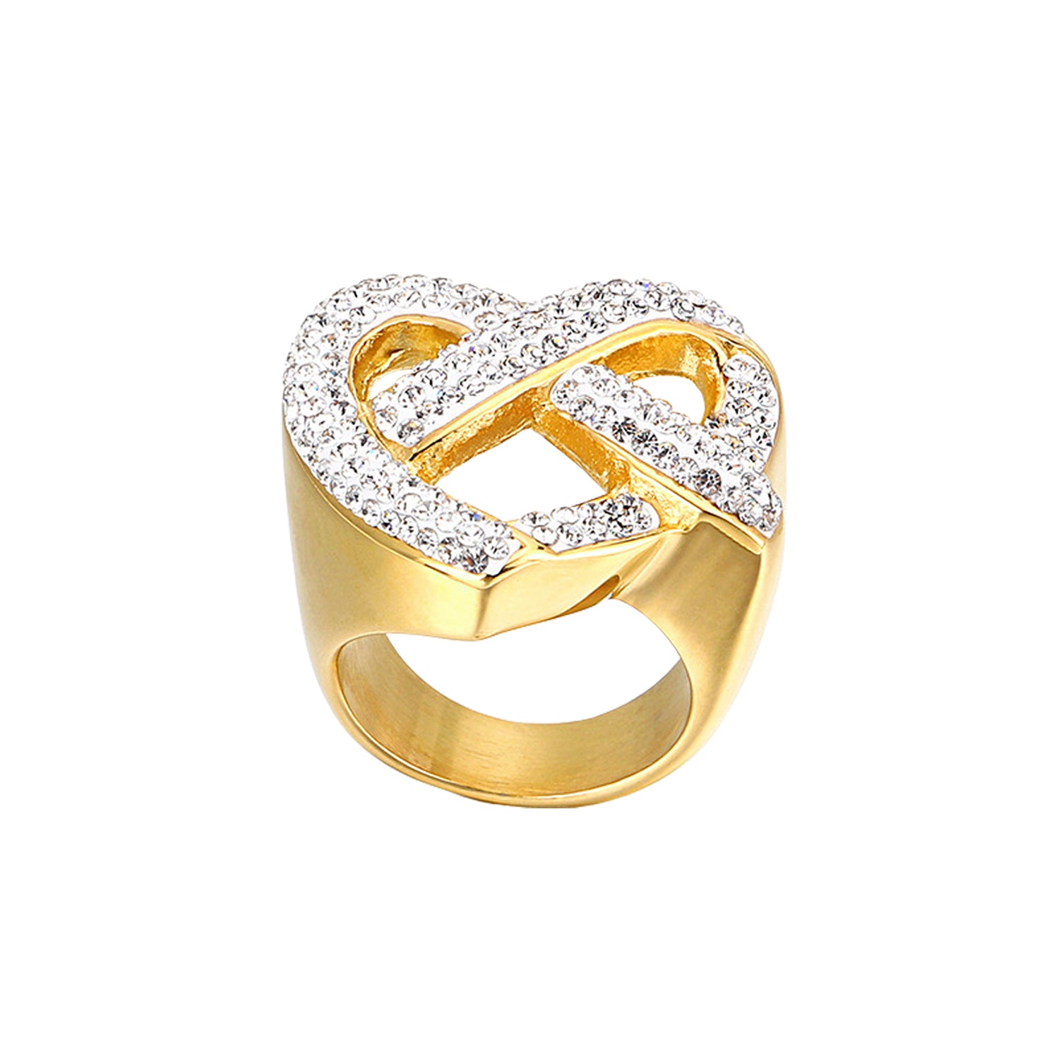 Starry Heart Cocktail Ring - Gold - zZONE Jewelry