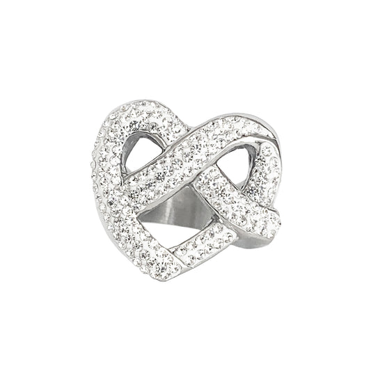 Starry Heart Cocktail Ring - Silver - zZONE Jewelry