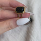 Lamarr Cocktail Ring -Obsidian