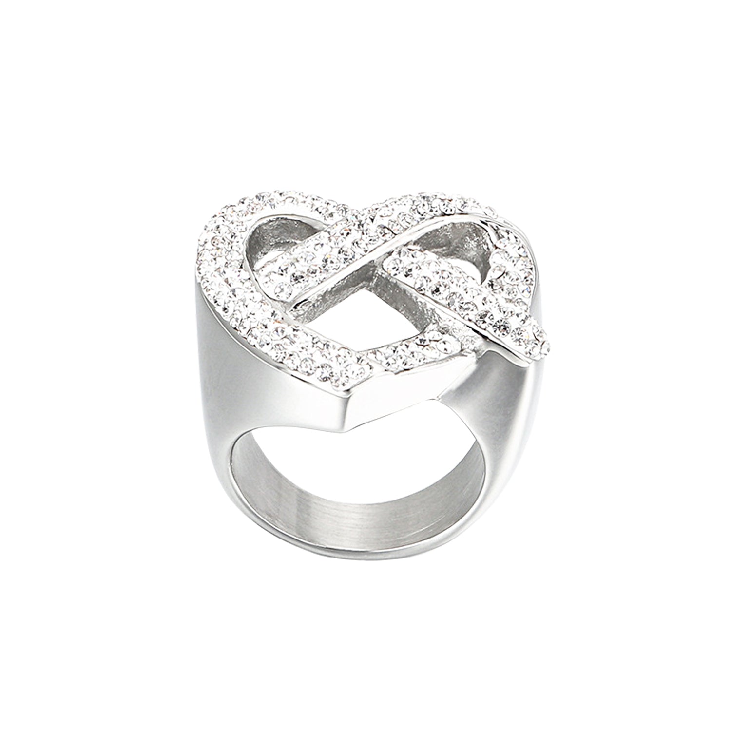 Starry Heart Cocktail Ring - Silver - zZONE Jewelry