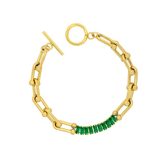 Uma Clevis Bracelet - Emerald - zZONE Jewelry