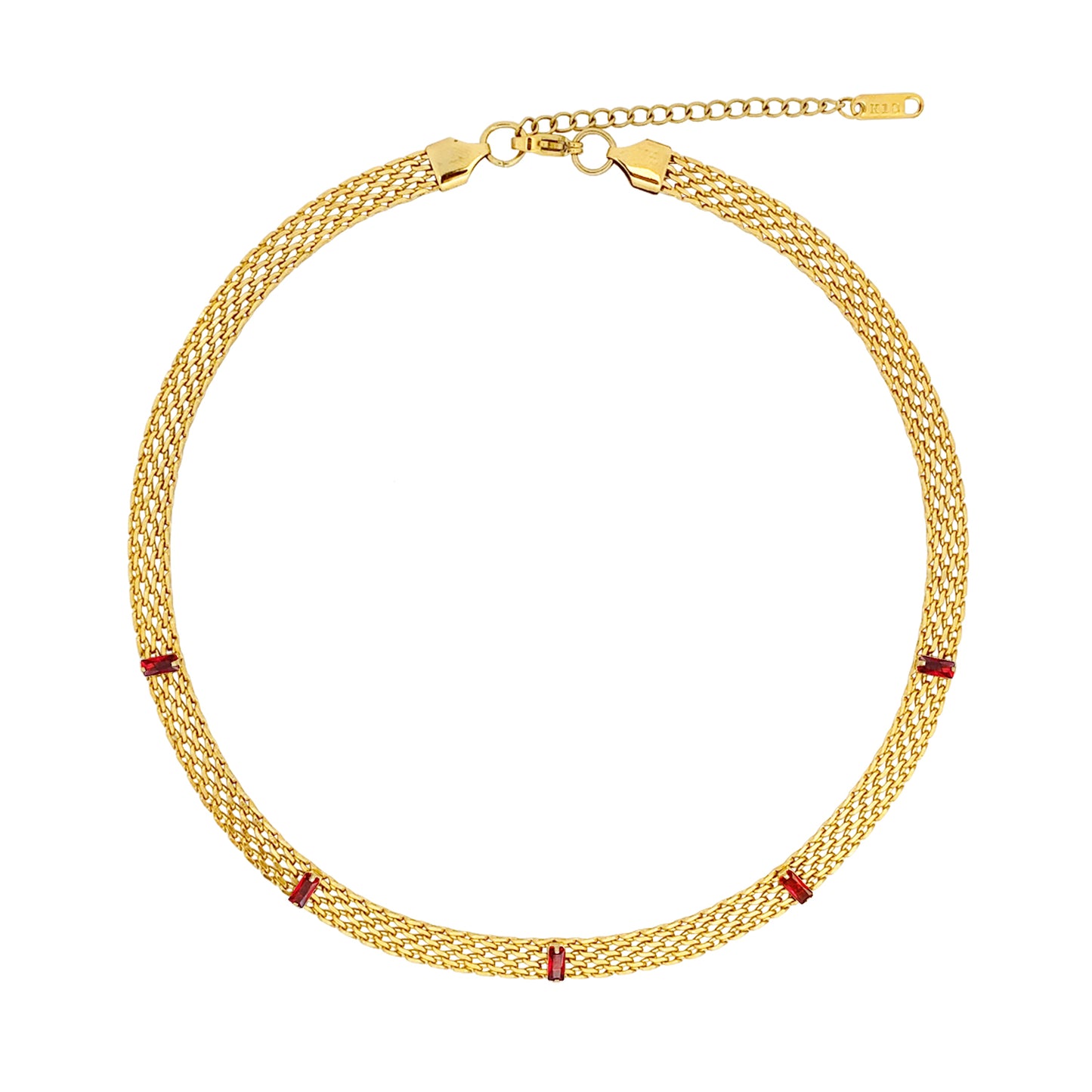 Aura Mesh Necklace - Ruby - zZONE Jewelry