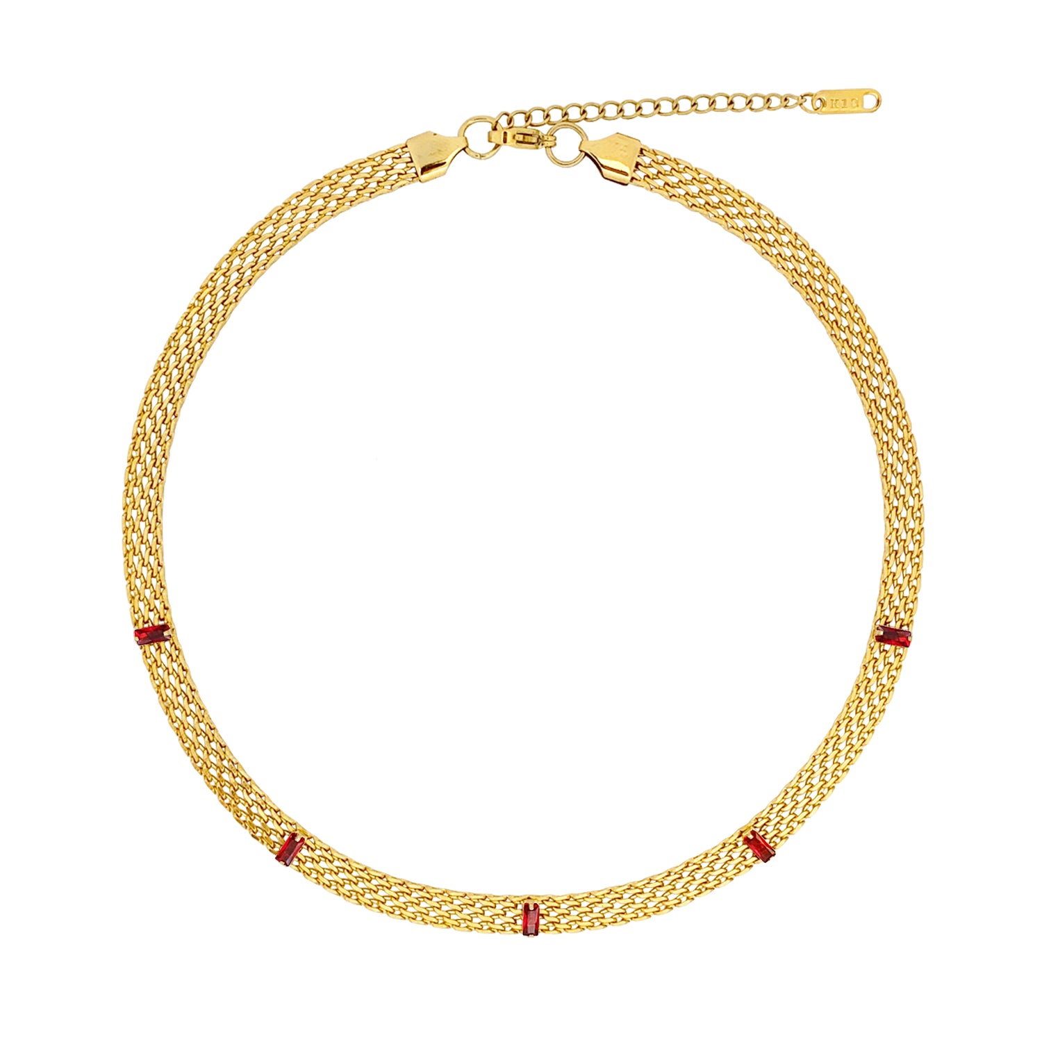 Aura Mesh Necklace - Ruby - zZONE Jewelry