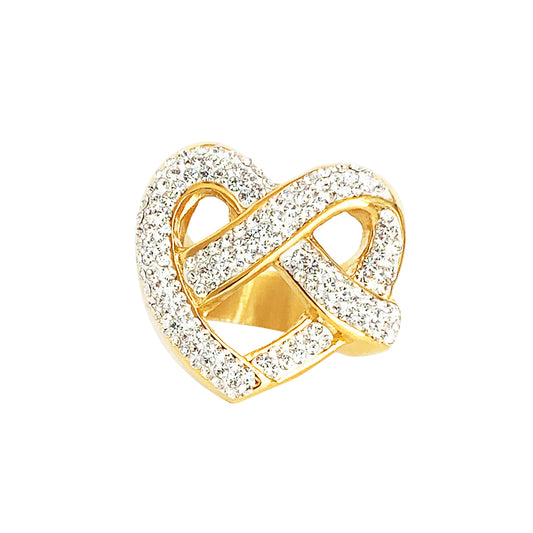 Starry Heart Cocktail Ring - Gold - zZONE Jewelry