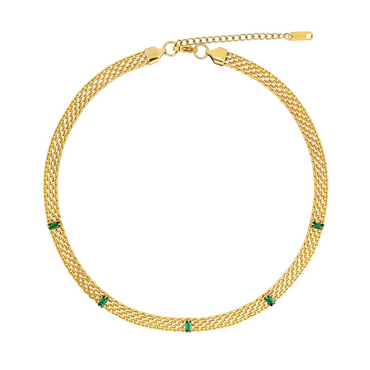 Aura Mesh Necklace - Emerald - zZONE Jewelry