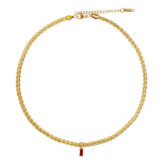 Vertebra Necklace - Ruby - zZONE Jewelry