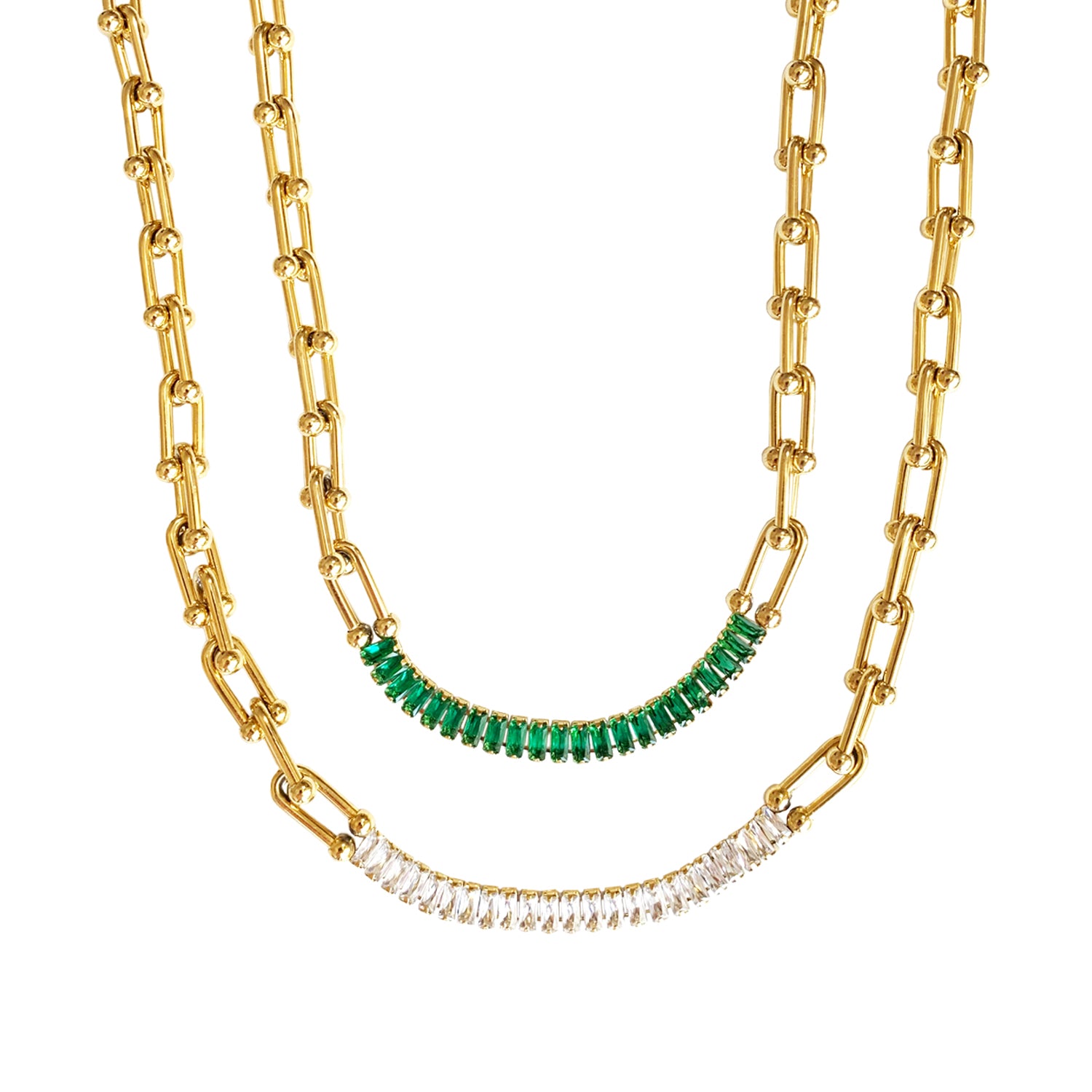 Uma Clevis Necklace - Emerald - zZONE Jewelry