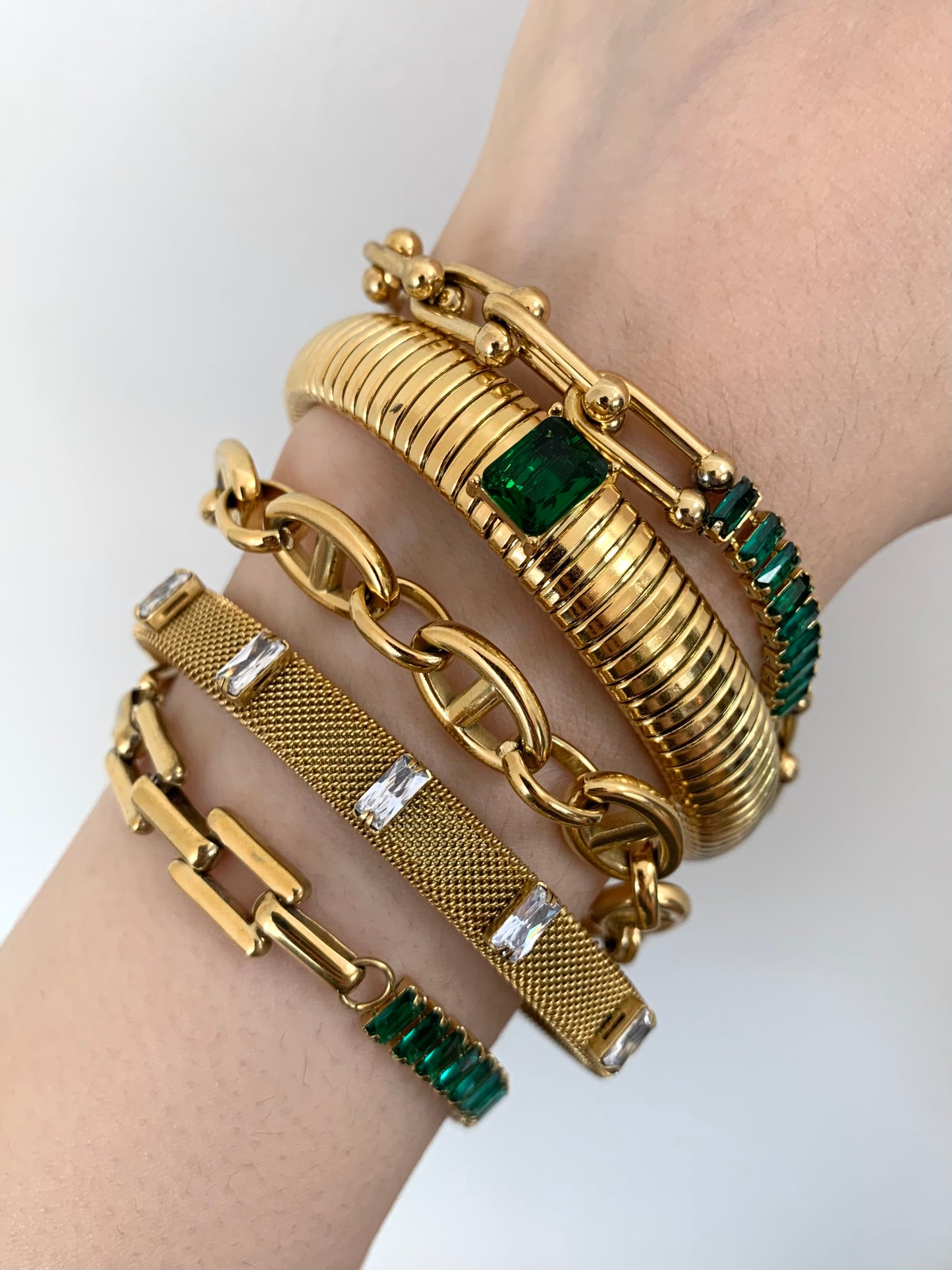 Cleopatra Bangle - Emerald - zZONE Jewelry