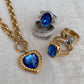 Crystal Heart Necklace - Blue - zZONE Jewelry