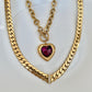 Crystal Heart Necklace - Plum - zZONE Jewelry