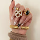 Lamarr Cocktail Ring -Obsidian