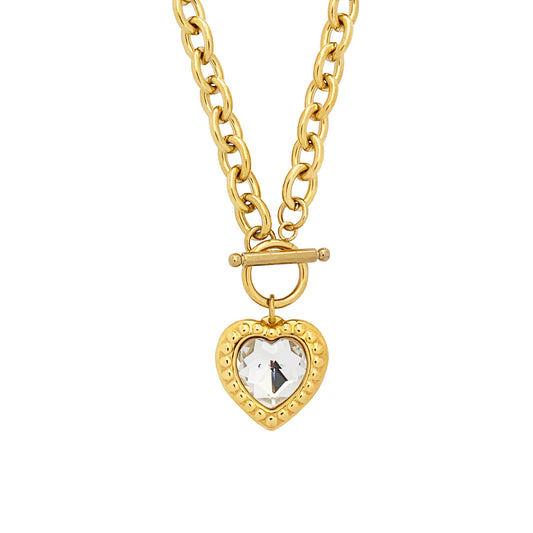 Crystal Heart Necklace - Crystal - zZONE Jewelry