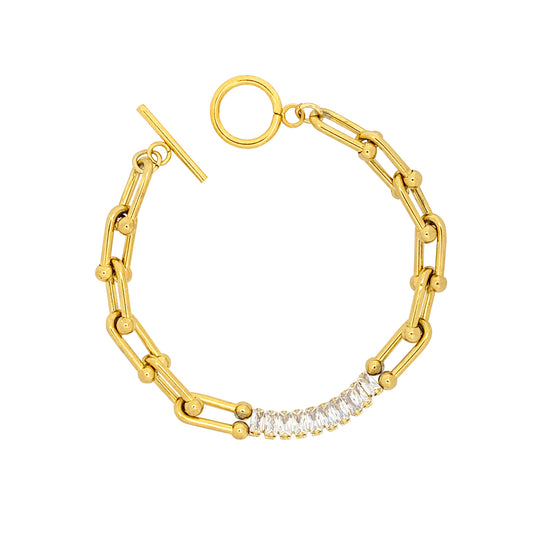 Uma Clevis Bracelet - Crystal - zZONE Jewelry