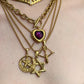 Crystal Heart Necklace - Plum