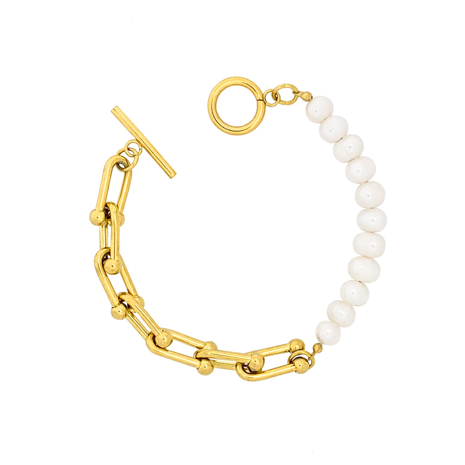 Grace Clevis Bracelet - Fresh-water Pearl - zZONE Jewelry