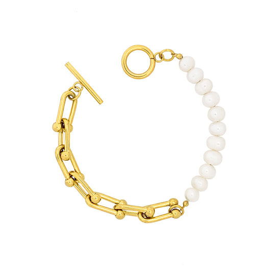 Grace Clevis Bracelet - Fresh-water Pearl - zZONE Jewelry
